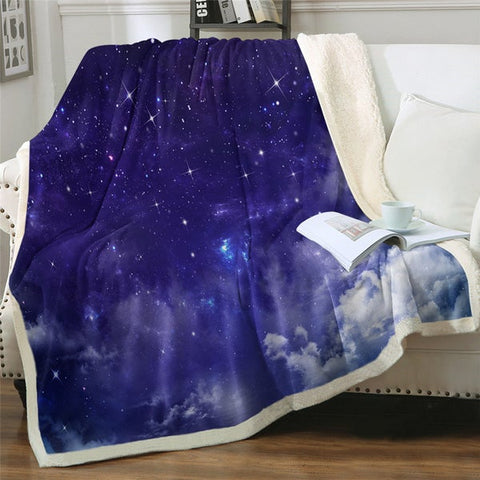 Image of Scenery Starry Sky Cozy Soft Sherpa Blanket