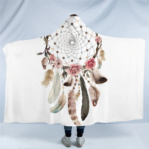 Image of Geometric Link Dream Catcher Hooded Blanket