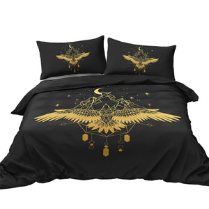 Golden Black Eagle Dreamcatcher Bedding 02