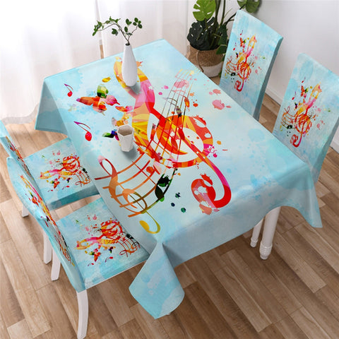 Image of Watercolor Music Note Tablecloth