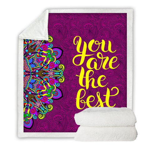 Image of Your Are The Best Mandala Pattern Cozy Soft Sherpa Blanket