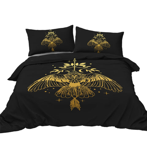 Image of Golden Black Eagle Dreamcatcher Bedding 04