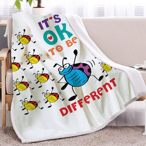 Funny It's Ok To Bee Different Soft Sherpa Blanket