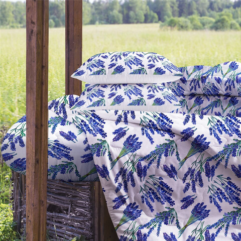 Image of 4 Pieces Lavender Pattern Comforter Set - Beddingify