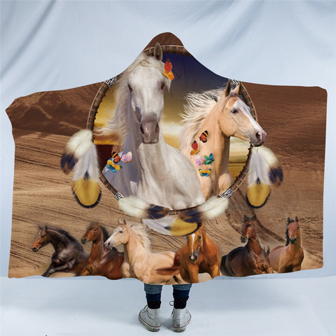 Image of Horses Hooded Blanket