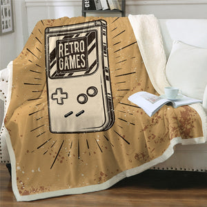Vintage Retro Game Cozy Soft Sherpa Blanket