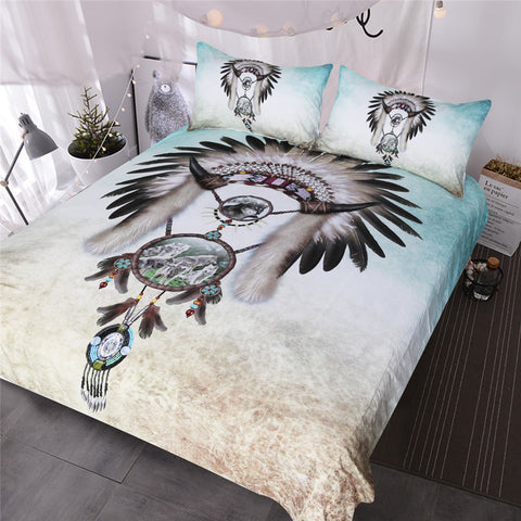 Image of Wolf Dreamcatcher Bedding Set - Beddingify