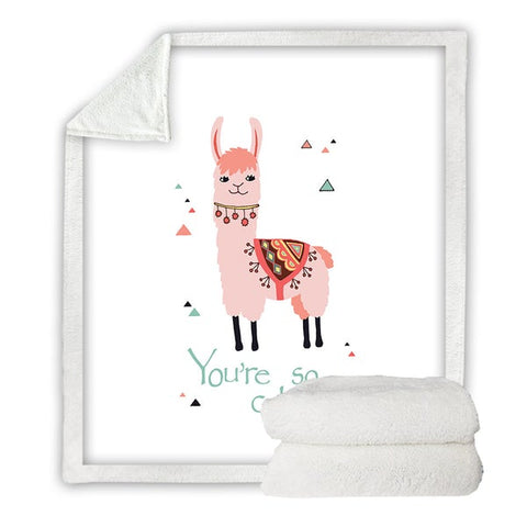 Image of You Are So Cute Lovely Llama Soft Sherpa Blanket