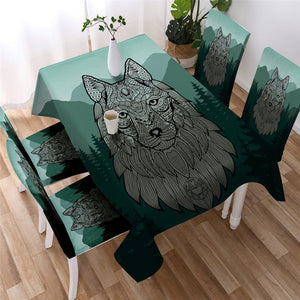 Dreamcatcher - Tribal Wolf Waterproof Tablecloth  07