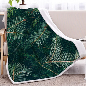 3D Print Pine Leaves Christmas Tree Soft Sherpa Blanket