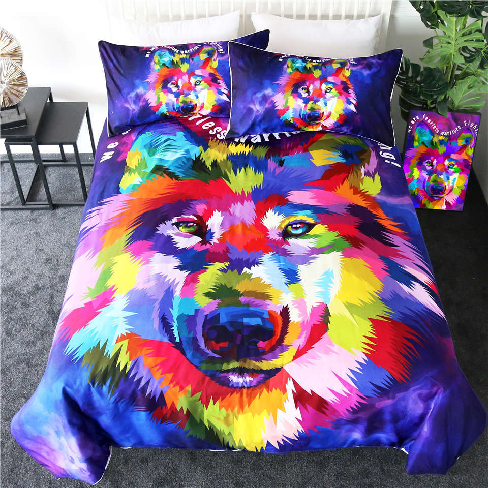 Watercolor Art Wolf Bedding Set - Beddingify