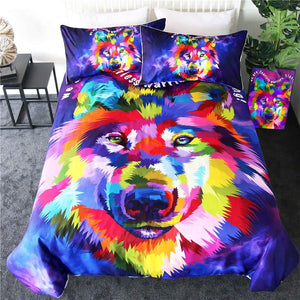 Watercolor Art Wolf Comforter Set - Beddingify