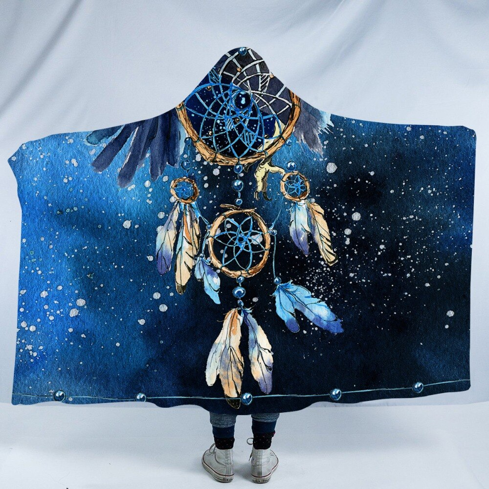 Snowy Dream Catcher Galaxy Hooded Blanket