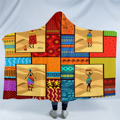 Image of African Ladies Textiles Hooded Blanket