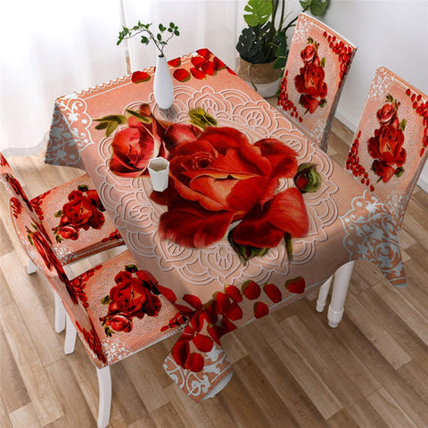 Image of Rose by Ismot Esha Tablecloth Flower Waterproof 01