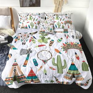 4 Pieces Dessert Tribal Themed Comforter Set - Beddingify