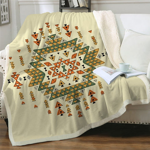 Image of Aztec Southwest Geometric Pattern Microfiber Soft Sherpa Blanket