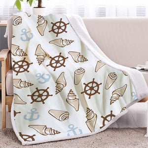 Steering Wheel Sea Shells Soft Sherpa Blanket