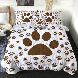 4 Pieces Paw Pattern Comforter Set - Beddingify