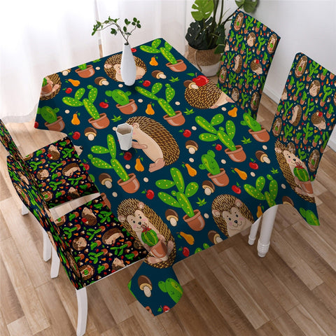 Image of Cartoon Hedgehog Waterproof Tablecloth  07