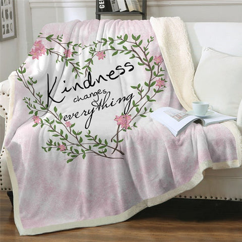 Image of Kindness Change Everything Garland Soft Sherpa Blanket