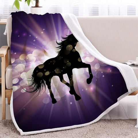 Image of Sparkly Unicorn Shape Soft Sherpa Blanket