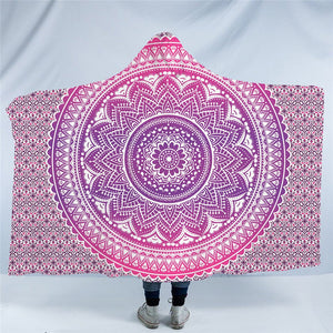 Pink Mandala Hooded Blanket