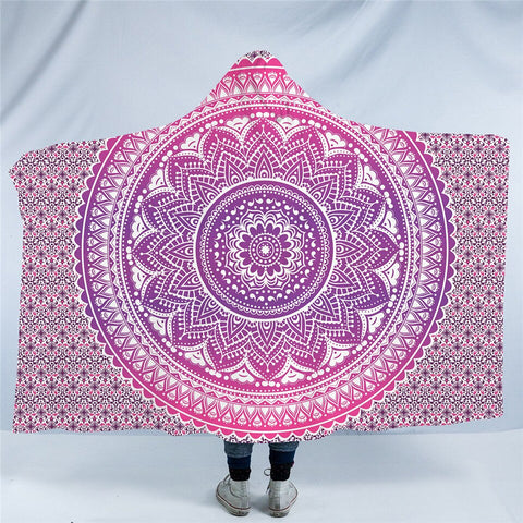 Image of Pink Mandala Hooded Blanket