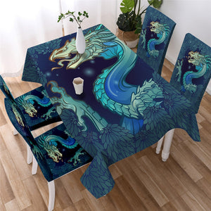 Head of Angry Dragon Waterproof Tablecloth  03