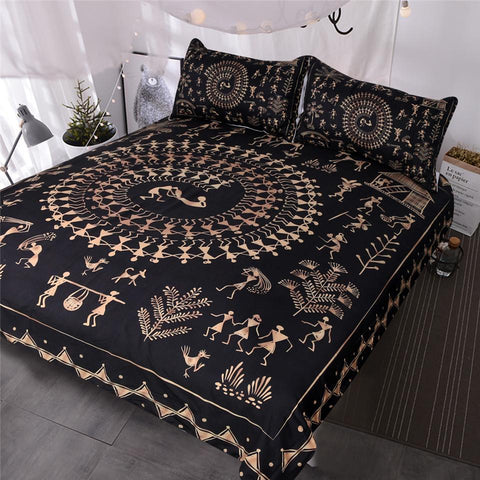 Image of Egyptian Black and Gold Comforter Set - Beddingify