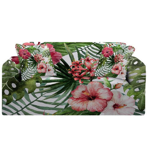 Image of Tropical Hibiscus Sofa Cover - Beddingify