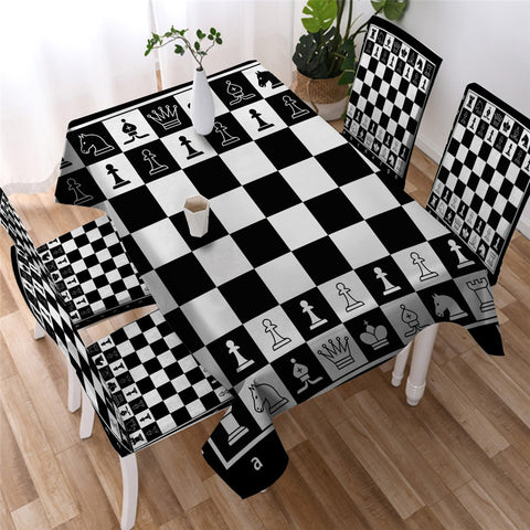 Image of Chess Board  Waterproof Tablecloth  01