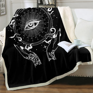 Witchcraft Evil Eye Soft Sherpa Blanket Save 20%