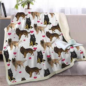 Funny Belgian Tervuren Dogs Soft Sherpa Blanket