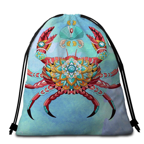 Image of The Royal Crab Round Towel Set - Beddingify