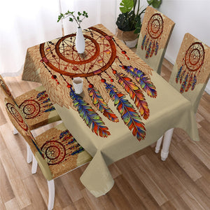 Functional Floral Dreamcatcher Waterproof Tablecloth 09