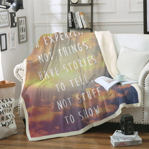 Image of Inspirational Motivational Quotes Letter Cozy Soft Sherpa Blanket