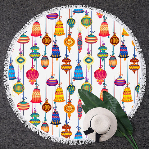 Image of Wind Chimes Round Beach Towel