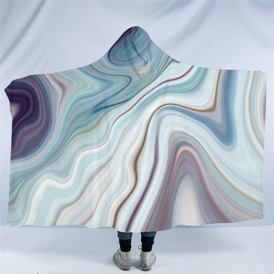 Abstract Flow Hooded Blanket