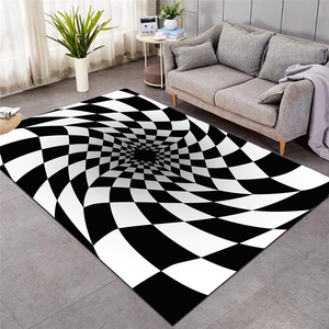 Checkerboard Swirl Optical Illusion Pattern SWDD8294 Rug