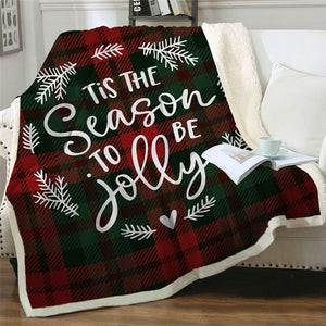 Season To Be Jolly Christmas Cozy Soft Sherpa Blanket