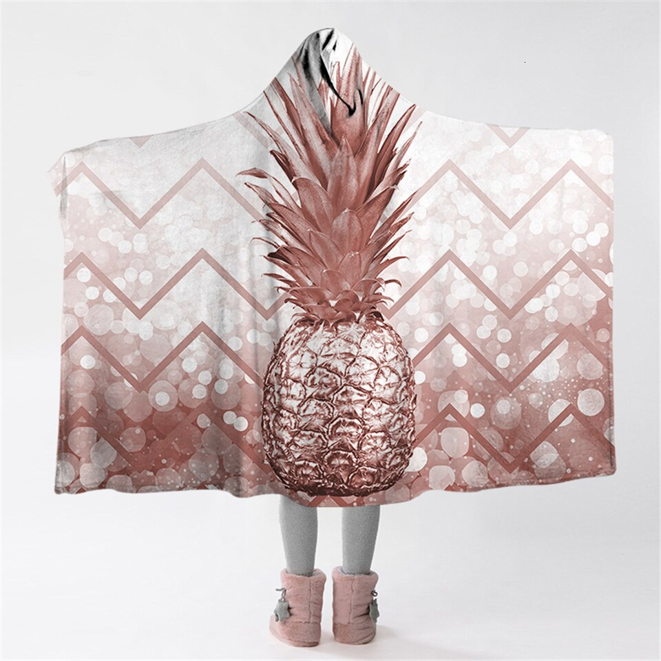 Silvery Pineapple Hooded Blanket