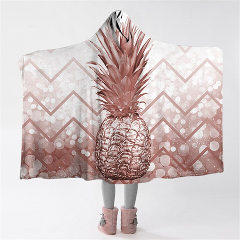 Image of Silvery Pineapple Hooded Blanket