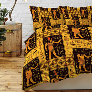 Ancient Bedding Sets Egyptian Gods Comforter Cover 3 Piece 01