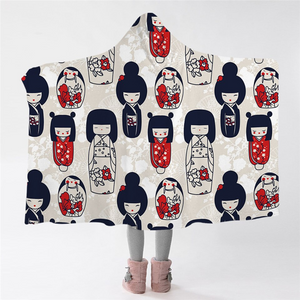 Japanese Doll Hooded Blanket
