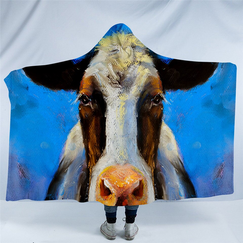 Image of Cow Mugshot Hooded Blanket