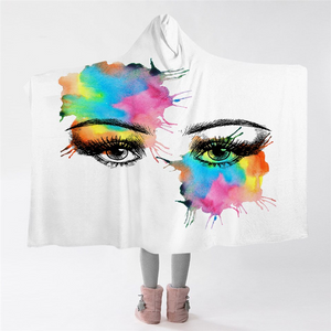 Colorspray Eyes Hooded Blanket
