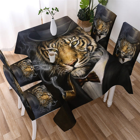 Image of Tiger King by Jp.pemapsorn Waterproof Tablecloth  02