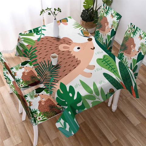 Image of Cartoon Hedgehog Waterproof Tablecloth  06