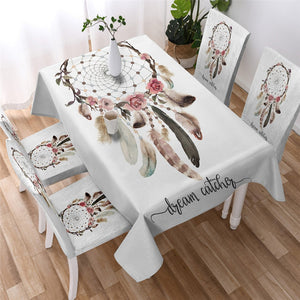 Functional Floral Dreamcatcher Waterproof Tablecloth 01